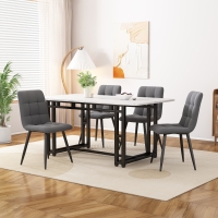 Esszimmertisch, 120x70 cm, MDF Tischplatte, Familiengebrauch, Schwarz Metallbeine Design, Küche und Wohnzimmer, Schwarz Weiss