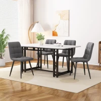 Esszimmertisch, 120x70 cm, MDF Tischplatte, Familiengebrauch, Schwarz Metallbeine Design, Küche und Wohnzimmer, Schwarz Weiss(m-1)