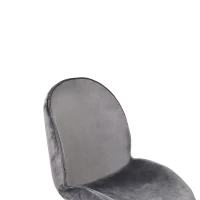 Set de 2 scaune de prânz, spătar rotund, tapițerie din catifea, structură metalică, ergonomice, Gri(m-4)