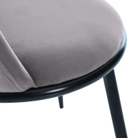 Set de 2 scaune de prânz, tapițerie din catifea, structură metalică, spătar ergonomic, 44×41×88 cm, Gri(m-7)