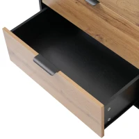 Anti-tip Sideboard Cabinet with Storage Drawers and Shelves, Wooden Drawer Chest for Living Room, 120L x 40W x 80H cm, Oak(m-11)