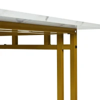 Table à manger luxueux 120x70 cm, table de cuisine moderne avec plateau en MDF et pieds en métal doré pour salle à manger et salon,Doré(m-6)