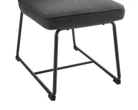 Chaises de salle à manger en lin, chaise de cuisine avec structure en métal et rembourrage, design ergonomique, lot de 2,Gris(m-8)