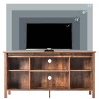 TV-Schrank im Industrie-Design, Sideboard mit 2 Schiebetüren und verstellbaren Ablagen, 120×40×60,5 cm,  Braun(m-6)