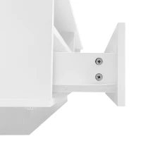 LED Hochglanz Couchtisch mit 2 Schubladen, Modern Center Table mit LED-Lichtern in 16 Farben und USB, 95×50×35 cm, Weiß(m-8)