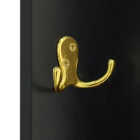 Set guardaroba con panca per scarpe e cuscino, frontale armadio con ganci, 60,5×180,5×35,2 cm, Nero+Oro(m-7)