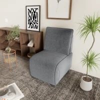 Sedia multifunzionale per il tempo libero, poltrona singola, combinabile in divano per più persone, 62×90×83,5 cm, Grigio(m-4)