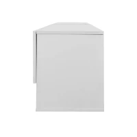 Meuble TV brillant, meuble bas avec portes, espace de rangement combiné, mural/autonome, 172×35×40 cm, Blanc(m-11)