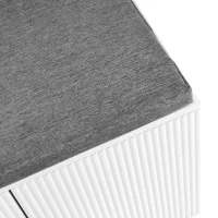 Set guardaroba con panca per scarpe e cuscino, frontale armadio con ganci, 60,5×180,5×35,2 cm, Bianco+Oro(m-8)