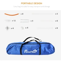 PawHut Dog Agility Equipment Set, Dog Agility Training Equipment for Dogs w/ Oxford Carry Bag, 4 PCS Weave Poles Orange(m-6)