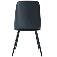 Set de 2 scaune de prânz ergonomice, șezut din piele PU, structură metalică, 44×41×88 cm, Negru(m-9)