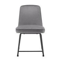 Set da 2 sedie da pranzo in velluto, sedia imbottita con schienale per sala da pranzo/soggiorno, 46x45x81,5 cm, Grigio(m-11)