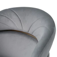 Chaise de salle à manger avec revêtement en velours, Design léger et luxueux, Quatre pieds en métal, Polyvalente pour salon et chambre à coucher, Ergonomique et stable,Gris(m-6)