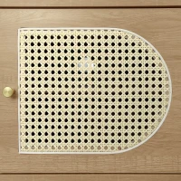 Meuble TV en rotin 150×40×50 cm,  avec 2 portes en rotin,  2 tiroirs,  étagère réglable en hauteur et gestion des câbles,  pour téléviseur jusqu'à 60 pouces, Chêne(m-6)