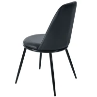 Set de 2 scaune de prânz ergonomice, șezut din piele PU, structură metalică, 44×41×88 cm, Negru(m-8)