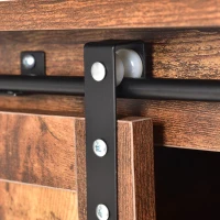 TV-Schrank im Industrie-Design, Sideboard mit 2 Schiebetüren und verstellbaren Ablagen, 120×40×60,5 cm,  Braun(m-8)