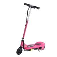 HOMCOM Folding Electric Kids Scooter Ride on Age 7-14, Pink(m-1)