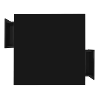 Tavolino da salotto laccato lucido con cassetti e dettagli dorati, 70×70×35,5 cm, Nero(m-11)