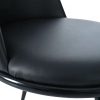 Set de 2 scaune de prânz ergonomice, șezut din piele PU, structură metalică, 44×41×88 cm, Negru(m-6)