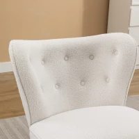 Freizeitstuhl mit extra hoher Rückenlehne, ergonomisches Design, Beine aus massivem Walnussholz, 75×77×85 cm, Weiß(m-6)