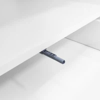 Table basse en forme de nuage avec tiroirs et compartiments de rangement, mécanisme Push-to-Open, Blanc(m-9)