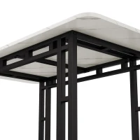 Table à manger luxueux 120x70 cm, table de cuisine moderne avec plateau en MDF et pieds en métal noir pour salle à manger et salon,Noir Blanc(m-5)