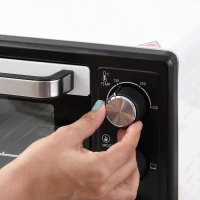 HOMCOM Cuptor Electric Ventilat cu Temperatură Reglabilă, 3 Moduri de Coacere, Tavă și Grătar, 44x32x28 cm, Alb(m-8)