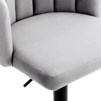 Tabourets de bar en velours, lot de 2, pivotants et réglables en hauteur, chaises de loisirs modernes avec repose-pieds pour restaurants et bars,Gris(m-7)