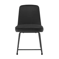 Set de 2 scaune de sufragerie din catifea, scaun tapițat cu spătar pentru sufragerie/living, 46x45x81,5 cm, Negru(m-10)