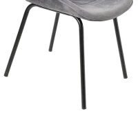 Set de 2 scaune de prânz, spătar rotund, tapițerie din catifea, structură metalică, ergonomice, Gri(m-6)