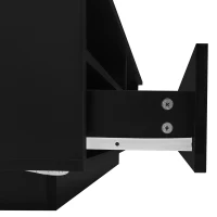 LED Hochglanz Couchtisch mit 2 Schubladen, Modern Center Table mit LED-Lichtern in 16 Farben, USB, 95×50×35 cm, Schwarz(m-7)