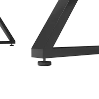 Tavolo da pranzo con gambe in metallo, effetto marmorizzato, struttura in metallo stabile, 119×70×75 cm,Bianco+Nero(m-7)