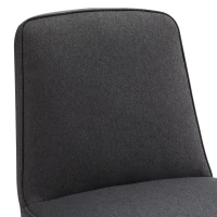 Chaises de salle à manger en lin, chaise de cuisine avec structure en métal et rembourrage, design ergonomique, lot de 2,Gris(m-4)