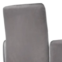 Esszimmerstuhl in Samtoptik mit abnehmbaren Armlehnen, ergonomischem Design und einfacher Montage, 1er-Set, Grau(m-8)
