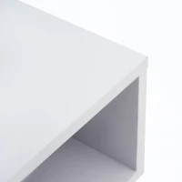 Table basse carrée moderne,  5 compartiments ouverts,  compartiment de rangement central 10x10 cm, 70x70x35 cm, Noir Blanc(m-6)