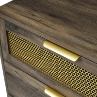Sideboard Cabinet with 6 Drawers and Metal Handles, Multipurpose Storage Cabinets for Hallway, Bedroom, 120L x 40W x 76H cm, Dark Brown(m-10)