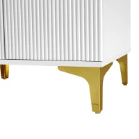 Set guardaroba con panca per scarpe e cuscino, frontale armadio con ganci, 60,5×180,5×35,2 cm, Bianco+Oro(m-11)