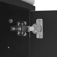 Set guardaroba con panca per scarpe e cuscino, frontale armadio con ganci, 60,5×180,5×35,2 cm, Nero+Oro(m-9)