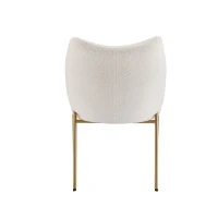 Esszimmerstühle komfortabel mit Armlehnen, Sherpa-Stoff, ergonomischer Rückenlehne und verdicktem Sitzkissen Beige(m-11)