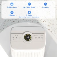 HOMCOM 12L/Day Dehumidifier with Continuous Drainage, 1.6L Water Tank, 24H Timer, Digital Humidity Display, Humidity Light, Dehumidifier for Home Damp, Bedroom, Condensation, Mould, Laundry Drying(m-6)