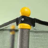 HOMCOM Kindertrampoline, Ø140 cm met Veiligheidsnet, geschikt voor binnen en buiten, Staal, Kunststof, Belastbaar tot 50 kg, Zwart(m-8)