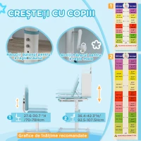 Aiyaplay Set Birou Copii 3–12 Ani – Reglabil cu Scaun & Blat inclinabil(m-5)