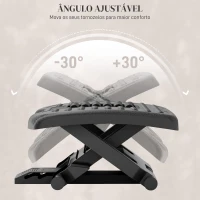 HOMCOM Apoio para os Pés com Altura e Ângulo Ajustáveis Superfície de Massagem e Almofadas Antiderrapantes 46x35x11-17 cm Preto(m-5)