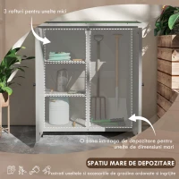 Outsunny Dulap de Exterior din Lemn, Căsuță pentru Unelte cu 2 Rafturi și Acoperiș Impermeabil, 110x55x117 cm, Gri(m-4)