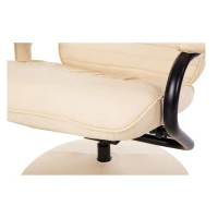 HOMCOM massagestoel relaxstoel tv-stoel stoel met massagefunctie incl. krukje kunstleer crèmewit 77 x 84 x 95 cm(m-11)