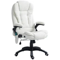 Vinsetto Boucle Six-Point Massage Office Chair - White(m-1)
