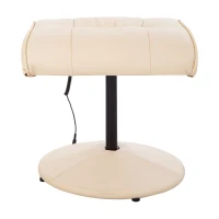 HOMCOM massagestoel relaxstoel tv-stoel stoel met massagefunctie incl. krukje kunstleer crèmewit 77 x 84 x 95 cm(m-15)