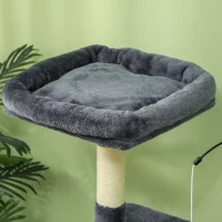 PawHut Arranhador para Gatos 134 cm com Caverna Plataformas Bolas de Jogar e Postes de Sisal 124,5x40x134 cm Cinza Escuro(m-9)