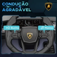 AIYAPLAY Carro Elétrico para Crianças Carro Lamborghini Revuelto com Bateria 12V  Faróis LED e Música 105x60x40 cm Cinza(m-7)