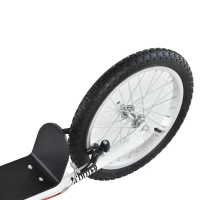 HOMCOM Kinderroller Scooter Tretroller Cityroller Kickscooter Roller Kinder Kickboard mit Luftreifen und Handbremse Scooter Kinder Wasserfest Faltbar ab 5 Jahre 16 Zoll Weiß 139 x 58 x 90-96 cm(m-13)